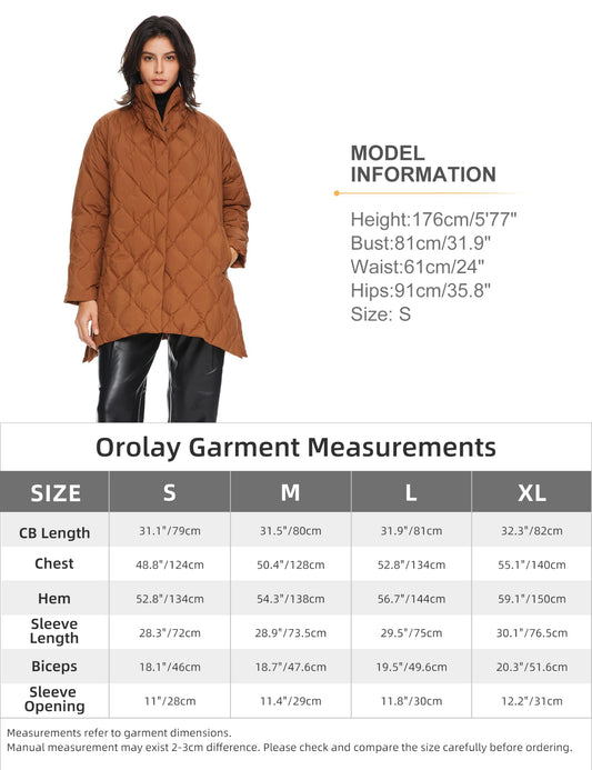 Orolay Women's Lightweight Quilted Padded Jacket Transitional Loose Puffer Coat for Winter Fall Spring Coffee L