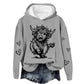 Hoodies for Women Cow Sweatshirts Cow Sweatshirts Cow Print Shirt Country Western Sweatshirt Fleece Hooded Christmas Fleece Jumper Pullover Sweatshirt For Women Essentials (11-Dark Gray, XL)