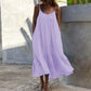 Beach Dresses for Women - Women's Summer Maxi Dress Casual Boho Sleeveless Spaghetti Strap Smocked Tiered Long Beach Sun Dresses Loose Ruched Flowy Beach Sundress Vacation Maxi Dresses Purple