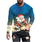 Christmas T Shirts Men UK Sale, Santa Claus Tshirt Christmas Tree Tops Casual Long Sleeve Xmas Pullover Crewneck Shirt Funny Ugly Sweatshirt Loose Fit Top Soft Comfortable Tees Plus Size M-4XL