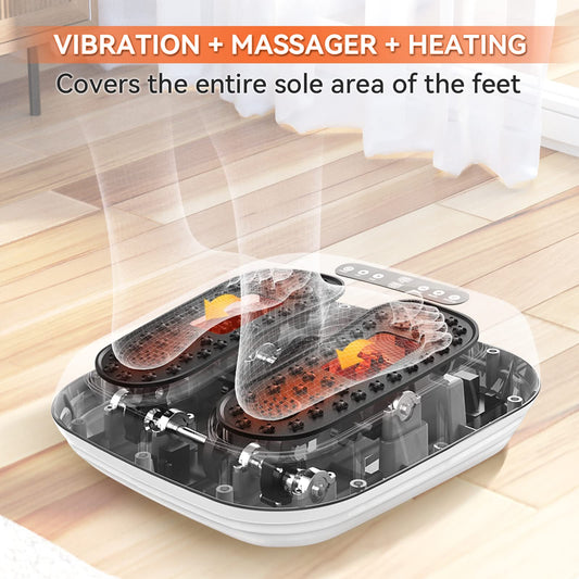 Foot Massager Machine with Remote, Multi Relaxations and Pain Relief - Shiatsu Vibration Feet Massager Increases Circulations, Relieve Stiffness Tired Muscles and Plantar Fasciitis (Orange)