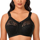 Ayigedu Ladies Plus Size Bra Minimiser Full Coverage Firm Hold Non Padded No Wired 38GG Black