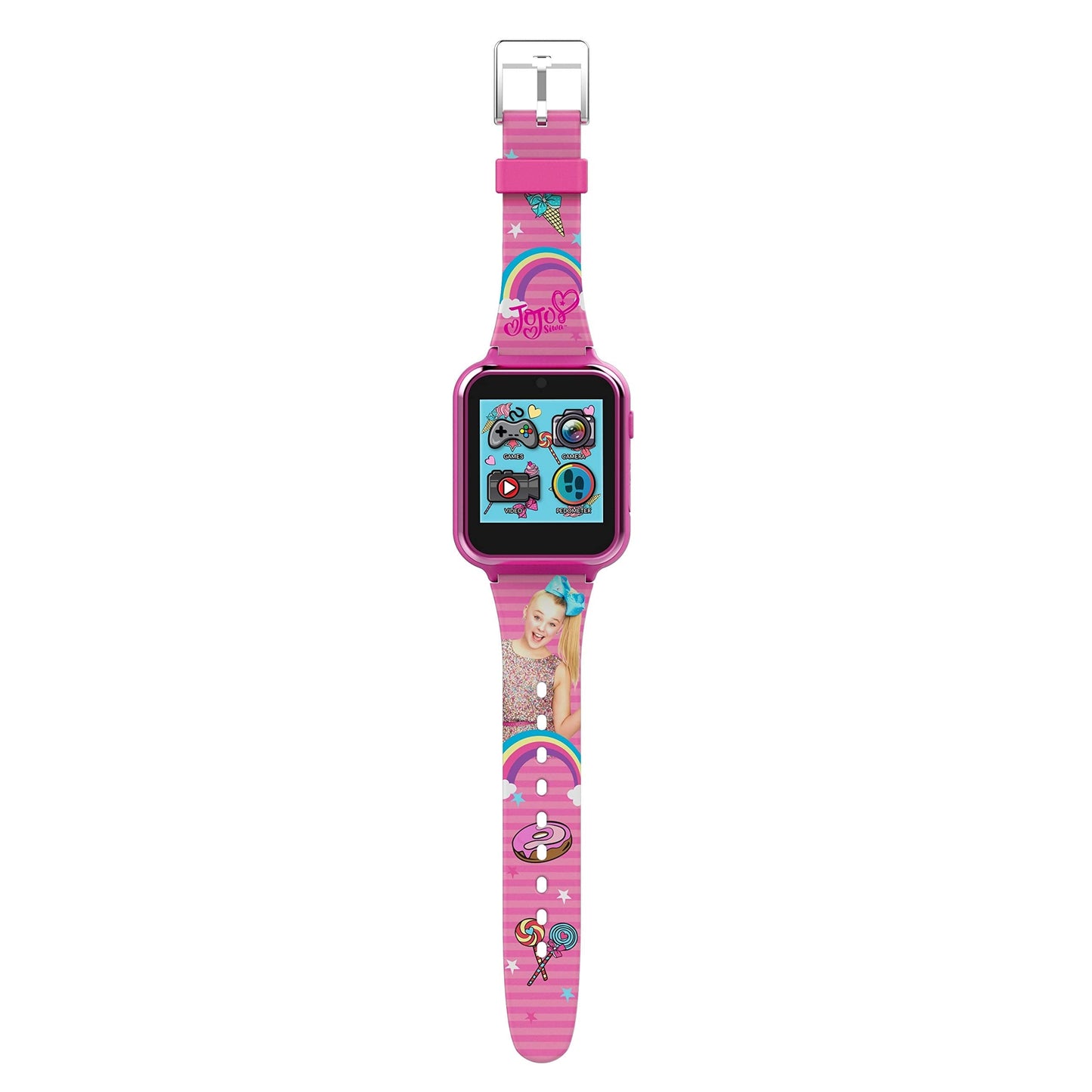 Accutime Kids Nickelodeon JoJo Siwa Educational Learning Touchscreen Smart Watch Toy for Girls, Boys, Toddlers - Selfie Cam, Learning Games, Alarm, Calculator, Pedometer & More (Model: JOJ4128AZ)