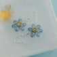 Blossom Flower Handmade Earrings (Speckled Blue, sterling-silver)