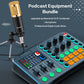 Professional Audio Mixer,Audio Interface with DJ Mixer Live Sound Card Effects and Voice Changer,48V Phantom Power Stereo DJ Studio Streaming, Prefect for Streaming/Podcasting/Gaming