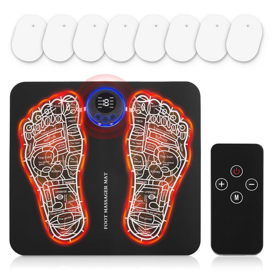 Phixnozar EMS Foot Massager –Foldable Feet & Calves Massage Mat for Muscles Relaxation,Remote Control,TENS (Mode:KTR-2493)