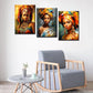 Tucocoo 3 Piece Canvas Wall Art African Fashion Women Pictures Beautiful Black Girl Portrait Paintings Contemporary Artwork Home Decor for Living Room Framed Gallery-wrapped Ready to Hang 42''Wx20''H