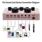 Bluetooth Mix Audio Live Sound Card with Effects Voice Changer for Live Streaming Color Pink