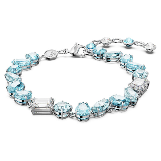 Swarovski Gema Bracelet, Blue and White Mixed-Cut Crystals in a Rhodium Plated Setting, from the Gema Collection