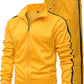 GXAMOY Men's Athletic 2 Pieces Tracksuit Casual Full Zip Jogging Sweat Suit Workout Sports Set Sportswear Yellow(TZ001) XL