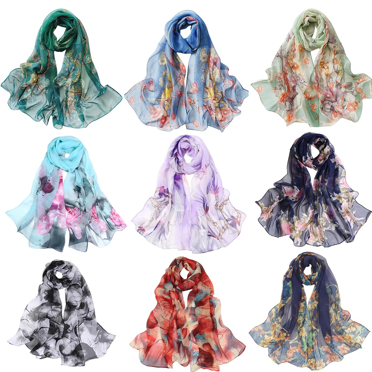 FAIRYGATE Scarf for Women UK Scarfs for Women Sale Chiffon Scarf Ladies Scarves Lightweight Clearance Soft Shawl Wrap Fashion Elegant Hijab Gifts UK 64012