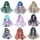 FAIRYGATE Scarves for Women UK Ladies Scarfs Gifts Large Floral Flower Print Lightweight Soft Touch Rectangle Chiffon Scarf Women 64009