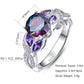 Bonlavie 3.6ct Rainbow Topaz Blue Sapphire Promise Wedding Band Engagement Ring 925 Sterling Silver (T 1/2)