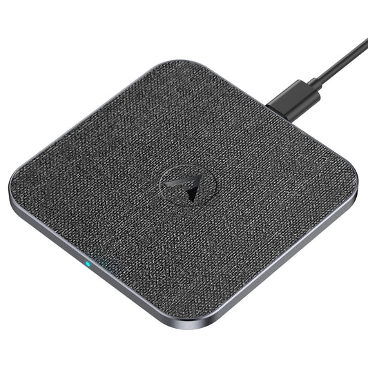 AGPTEK Wireless Charger, 15W Wireless Charging Pad for Samsung S24/S23/S22/S21/S20/S10/Z Flip 3/4/5, Compatible with iPhone 15/14/13/12/11/10/XR/XS, Google Pixel 5/6/7/8, AirPods, Qi-Certified, Black