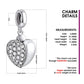 NINGAN “I Love You” Heart Pendant Charm 925 Sterling Silver Dangle Charms Compatible With European Bracelets & Necklaces