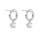 Swarovski Attract hoop earrings, Circle, White, Rhodium plated