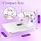 Sewing Machine with Folding Extension Table, Dual Speed & Built-in Sewing Light Small Sewing Machine, Electric Portable Sewing Machine for Beginners and DIY, Home and Travelling Use