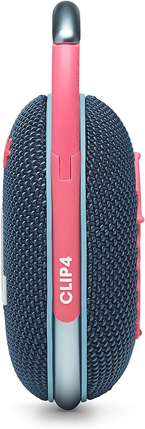 JBL Clip 4 Portable Bluetooth Speaker - Waterproof and Dustproof IP67, Mini Bluetooth Speaker for Travel, Outdoor and Home w/Microfiber Cleaning Cloth (Blue/Pink)