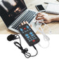 PUSOKEI Portable Voice Changer,Handheld Microphone Voice Changer Live Streaming Sound Card with Headphones Kit,Audio Mixer Sound Card for Podcast Recording,3.5mm Sound/USB Charging