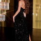 PAVERJER Sparkly Sequin Prom Dresses Long 2024 with Slit Strapless Mermaid Gliitter Formal Evening Dress Sexy Gold Size 6