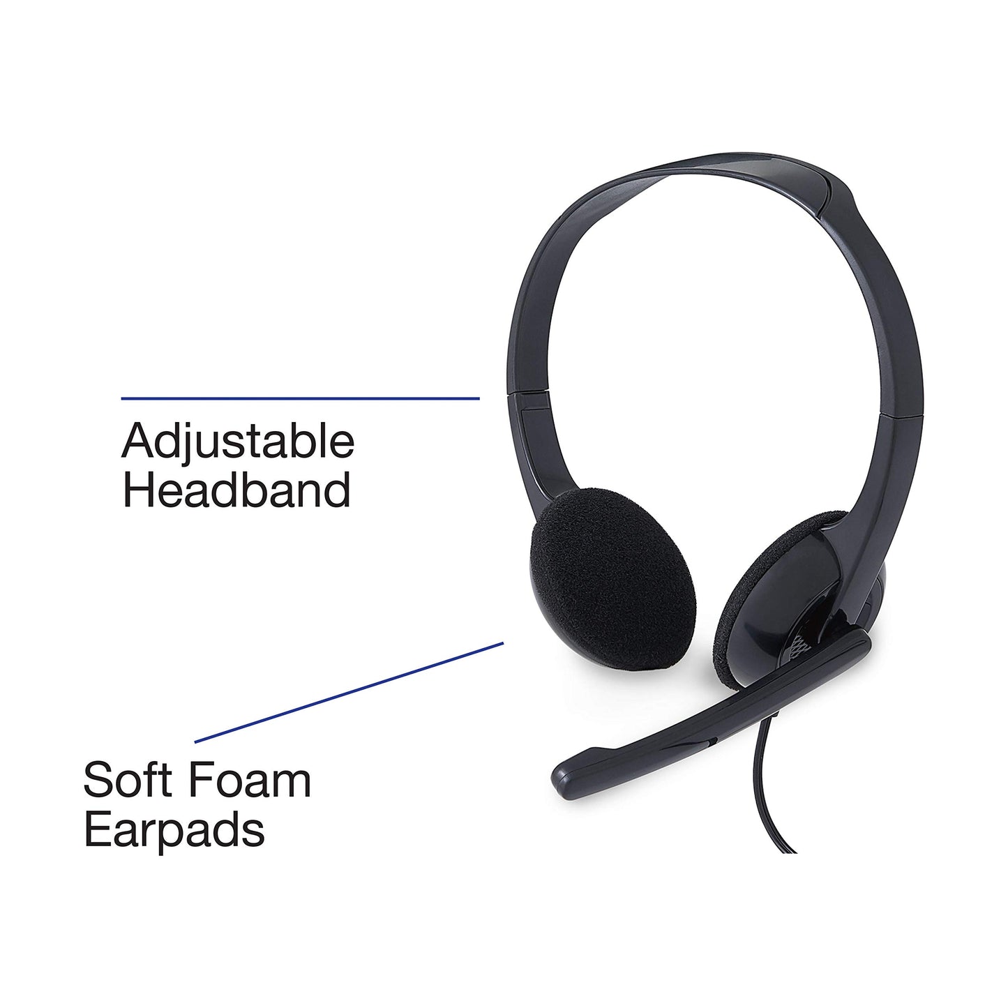 Verbatim Stereo 3.5mm Headset with Microphone,Black