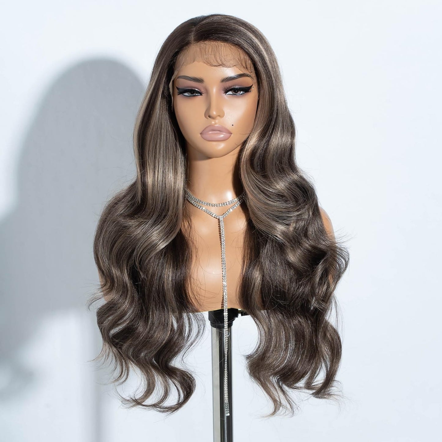 Joedir 13X4 Lace Front Wig Free Parting Lace Frontal Wigs With Baby Hair Pre Plucked Synthetic Wig Natural Looking Body Wave Wigs for Women 30 Inch Glueless Lace Front Wigs Highlights