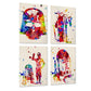 Nacnic set of 4 watercolor star wars posters | Colourful prints of Darth Vader, Yoda, R2-D2 and C3PO | Size a4