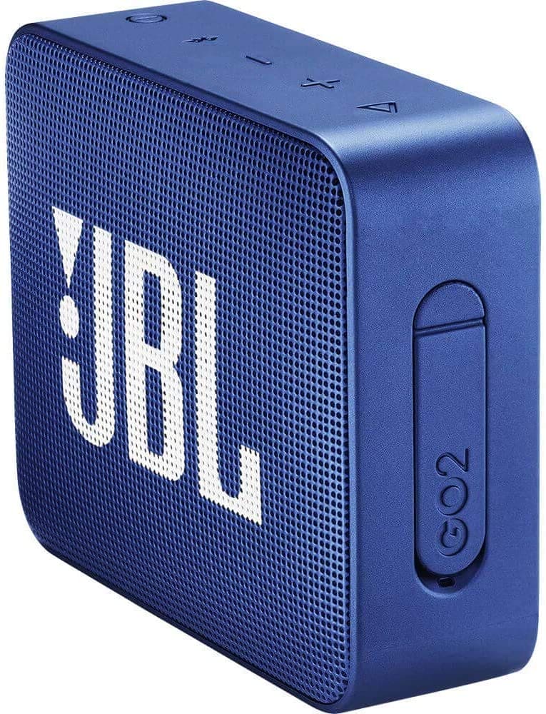 JBL GO2 Portable Bluetooth Speaker with Rechargeable Battery, Waterproof, Built-in Speakerphone, Blue