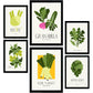 Nacnic Set of 6 Food and Plants Posters. Green Veggies. Nature and Botany Wall Art Prints in Vibrant Colours for Interior Design and Decoration. Sizes A3 & A4. Unframed.