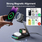 Wireless Charging Station for Multiple Devices,Foldable Mag-safe Charger for for iPhone 16 15 14 13 12 Series,Wireless Charger Stand for Apple Watch Series, AirPods with LED & Adapter