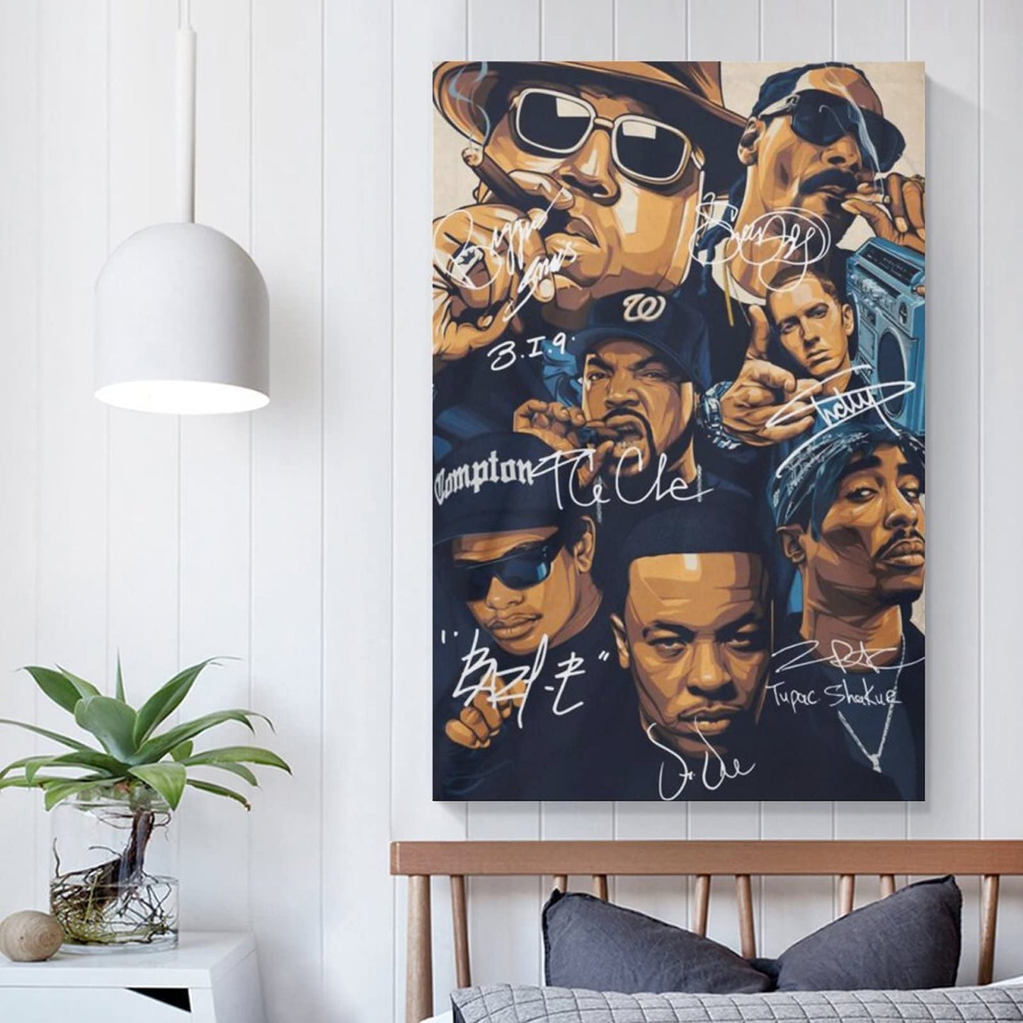 Hip-hop Biggie Snoop Dogg Posters Wall Art For Living Room Bedroom Office Home Decor Office Wall Art Home Gym Posters Canvas Painting 08x12inch(20x30cm)