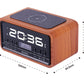 Roxel Nod Bedside Radio, DAB/DAB+ & FM Radio, Alarm Clock, Wireless Phone Charging, Large Digit Display, Dual Bedside Alarm Clock with Wireless Streaming (Walnut)