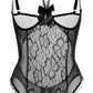 AIBINGGE Lingerie for Women One-Piece Teddy Lingerie Sexy Bodysuit Lace Nightie S-3XL(Black,L)