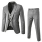 Men's 3 Piece Suit Elegant Solid One Button Slim Fit Single Breasted Business Wedding Party Blazer Jacket Vest Pants Set A-Grey