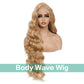 Humistwbiu Body Wave Wigs 13x6 Lace Front Wig Pre-Plucked Hairline with Baby Hair Transparent Swiss Lace Heat Resistant Synthetic Hair Glueless Lace Front Wavy Wigs for Women 32 Inch (Honey Blonde)