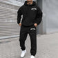 Men's 2 Pieces Cotton Linen Set Fleece Zip Hoodie Top Bottoms Jogging Joggers Gym Casual Exercise Running Sport Sweat Suit Pants Plus Sizes Muscle Suits Comfortable Sports Track Suit Black