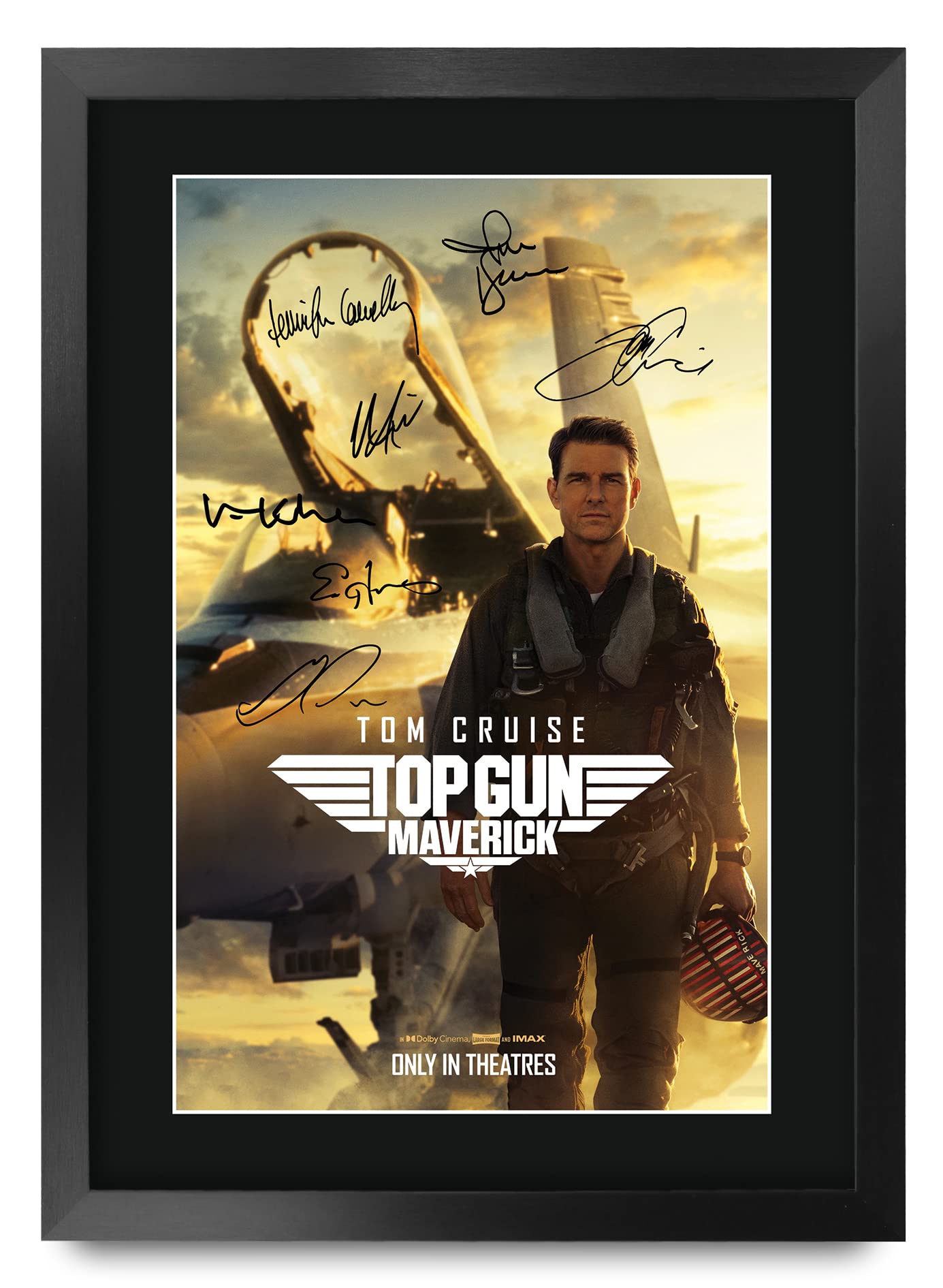 Top Gun 2 Maverick Tom Cruise Gifts Printed Poster Signed Autograph Picture for Movie Memorabilia Fans - A3 Framed