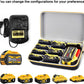 Extra Large Battery Storage Holder Case for DEWALT 20V/ 60V MAX XR &Charger, Tool Batteries Pack Container Carrier Box, Holds 20V 2.0/3.0/4.0/5.0/6.0/9.0-Ah Batteries, Adapter (Bag Only)