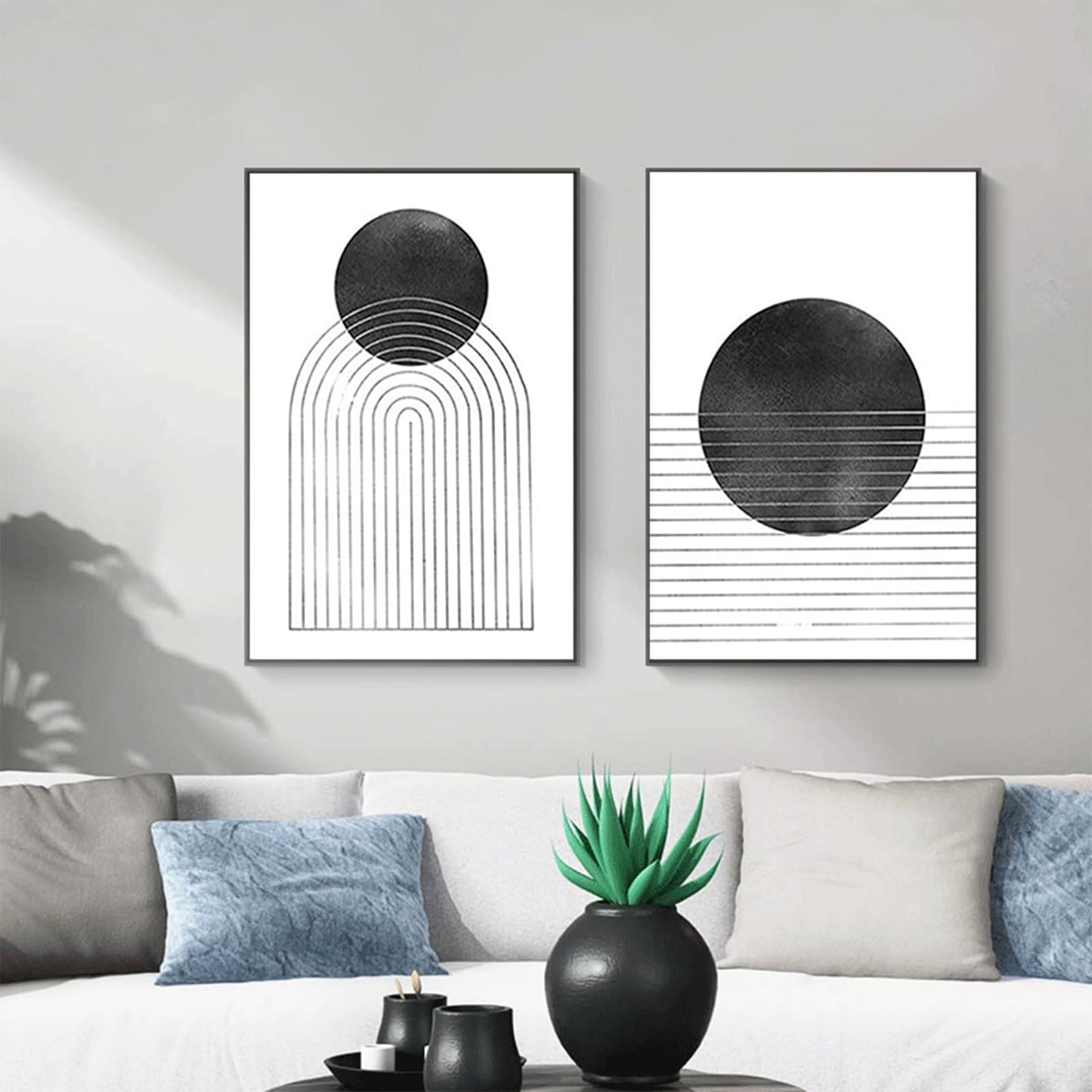 PYNVDD Canvas Poster, Modern Minimalist Abstract Wall Art, Bohemian Poster Set, Geometric Wall Decoration, No Frame (Picture-6.30 x 40 cm x 3) (Picture-6, 30 x 40 cm x 3)