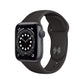 Apple Watch Series 6 (GPS, 40mm) Space Grey Aluminium Case with Black Sport Band (Renewed)