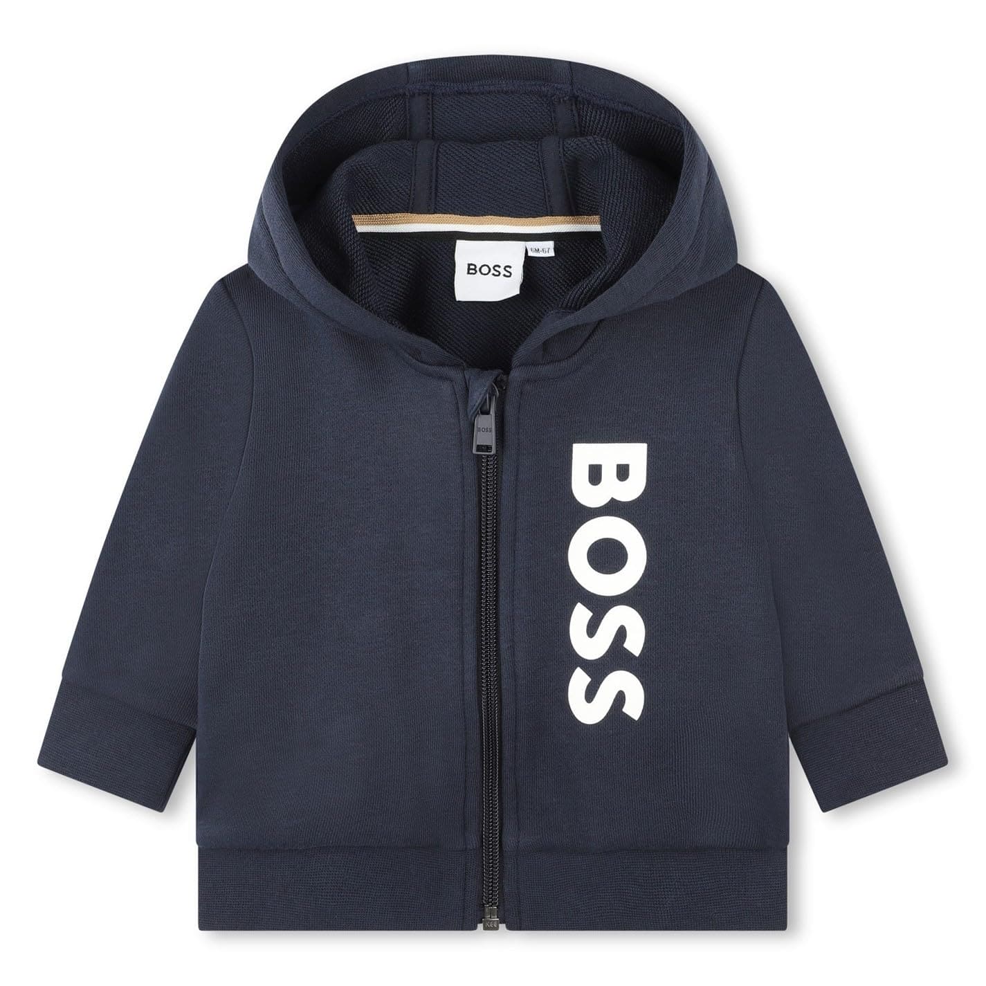 BOSS Kids Logo Zip OTH Baby Hoodie Navy 12 Months