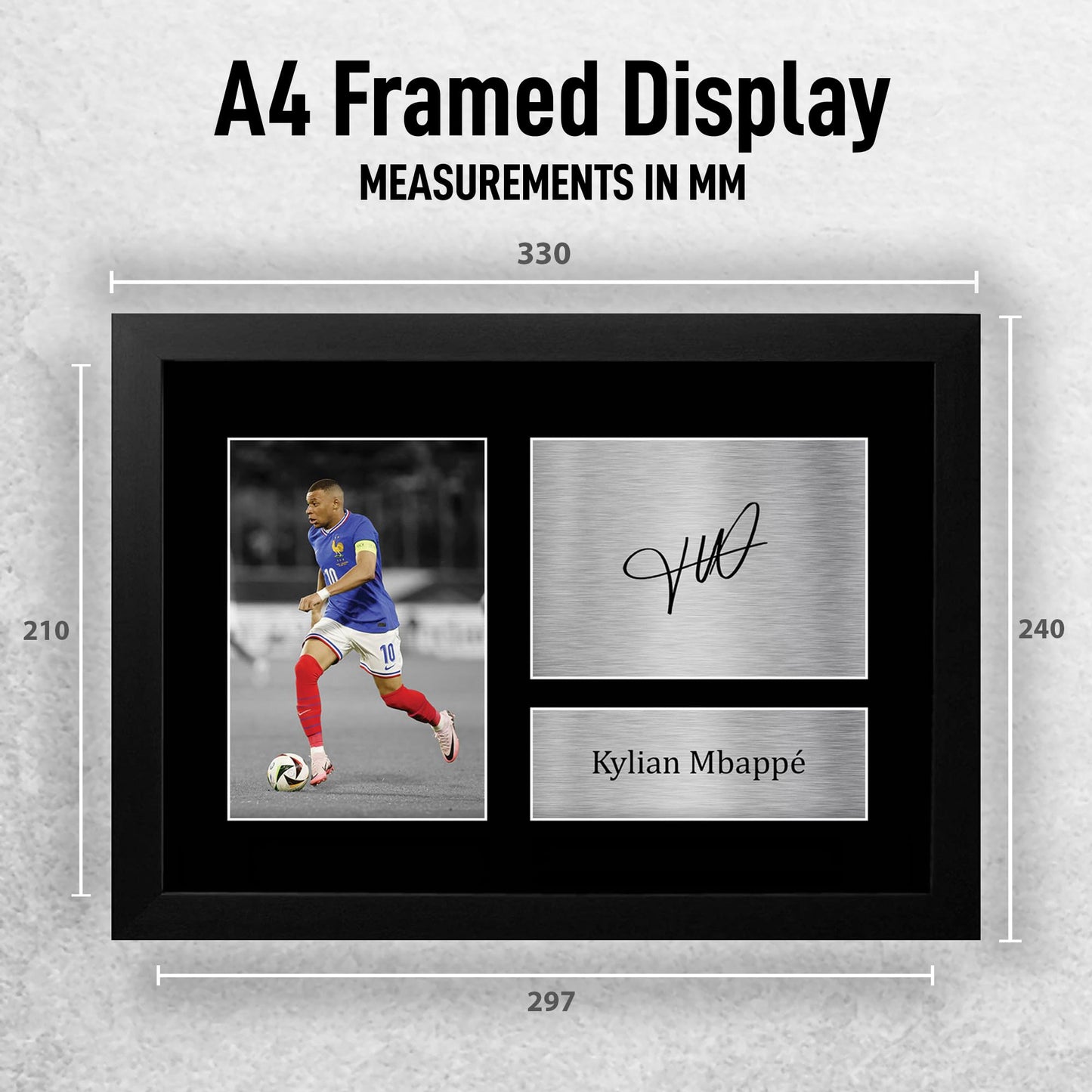 Kylian Mbappe France Gifts Printed Signed Autograph Picture for Fans and Supporters - A4 Framed