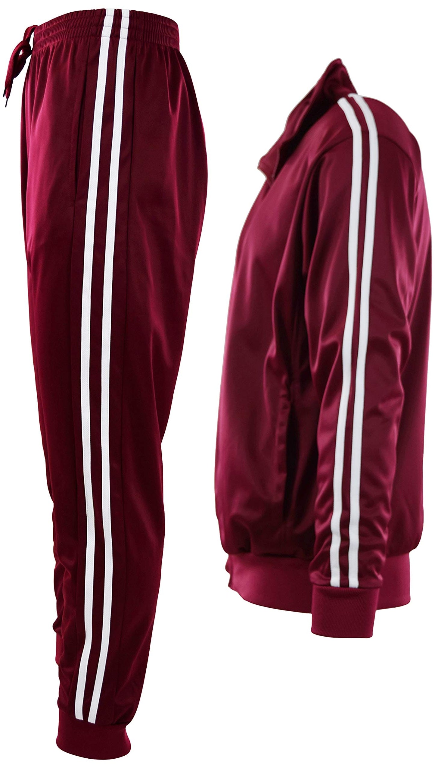 ChoiceApparel Mens Athletic 2 Piece Tracksuit Set (3XL, 888-Burgundy)