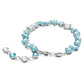 Swarovski Gema Bracelet, Blue and White Mixed-Cut Crystals in a Rhodium Plated Setting, from the Gema Collection