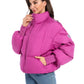 Orolay Women's Winter Puffer Jacket Stand Collar Bubble Oversized Silhouette Short Down Coat Rose M