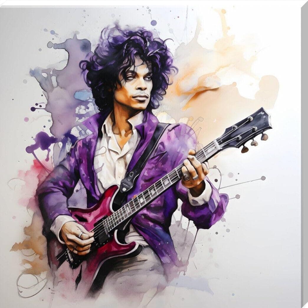 Prince Framed Canvas Wall Art Pop Rock 16" x 16"