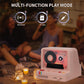 Fsjun X20 Retro Bluetooth Speaker - Hi-Fi Stereo, 5 Lighting Modes, Automatic Rotating Black Disc, BT 5.0/AUX/TF Card Support, 4 Stickers Included (Pink)