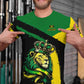 BJU Jamaica Flag T-Shirt Lion King Tee Printed Crewneck Short Sleeve Casual Sports Top Unisex