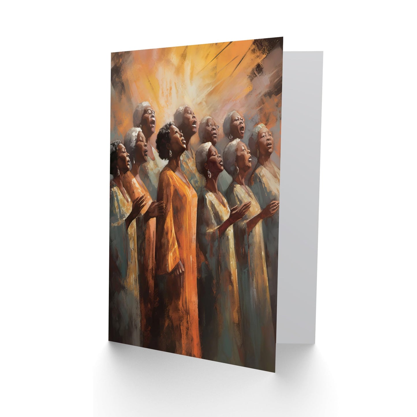 Artery8 African Country Gospel Choir Music for Him or Her Man Woman Birthday Thank You Congratulations Blank Art Greeting Card