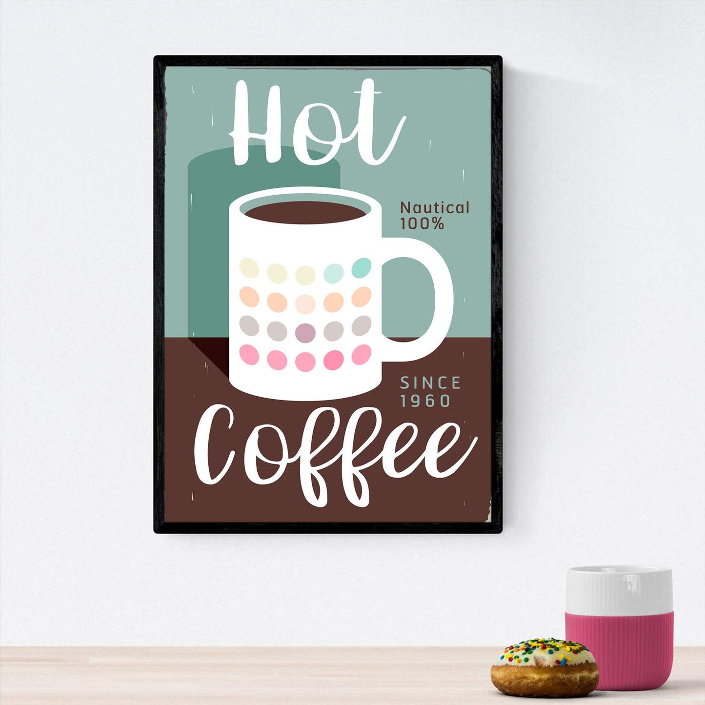 Nacnic Set coffee sheets. Posters kinds of coffee. Coffee colorful 1. Size A4